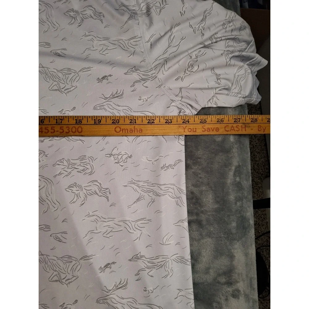 Waggle Golf Polo Mens 2XL Grey Wildlife Print Performance Stretch Short Sleeve - Picture 8 of 12
